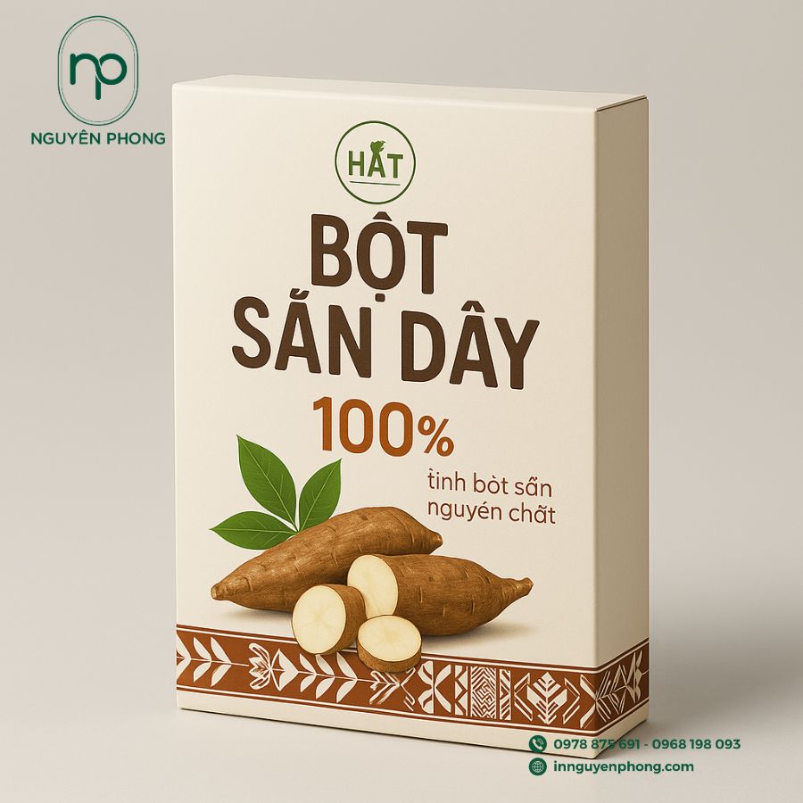 In Hộp Giấy Đựng Bột Sắn Dây